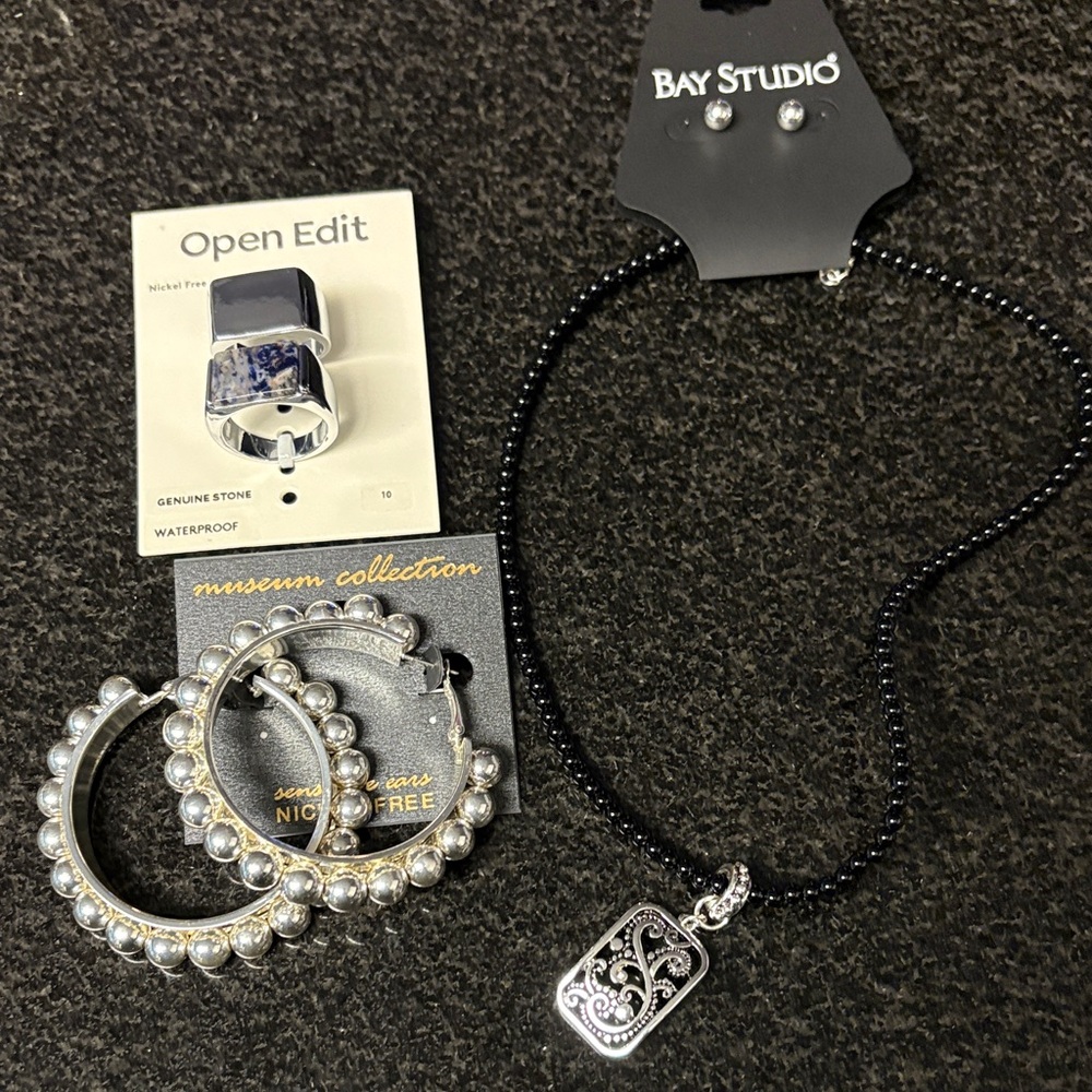 Bay Studio Black and Silver Jewelry Set